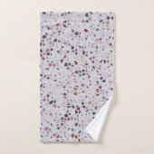 Modern roze terrazzo printpatroon bad handdoek (Handdoek)
