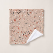 Modern roze terrazzo printpatroon bad handdoek (Wasdoekje)
