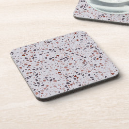Modern roze terrazzo printpatroon bier onderzetter