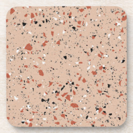 Modern roze terrazzo printpatroon bier onderzetter