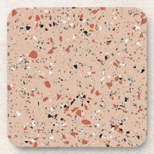 Modern roze terrazzo printpatroon bier onderzetter