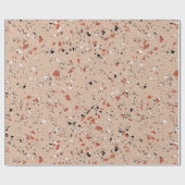 Modern roze terrazzo printpatroon cadeaupapier (Vlak)