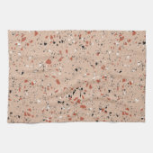 Modern roze terrazzo printpatroon theedoek (Horizontaal)