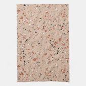 Modern roze terrazzo printpatroon theedoek (Verticaal)