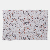 Modern roze terrazzo printpatroon theedoek (Horizontaal)