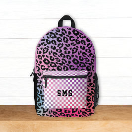 Modern Roze Trendy Patroon Monogram Initialen Kind Bedrukte Rugzak