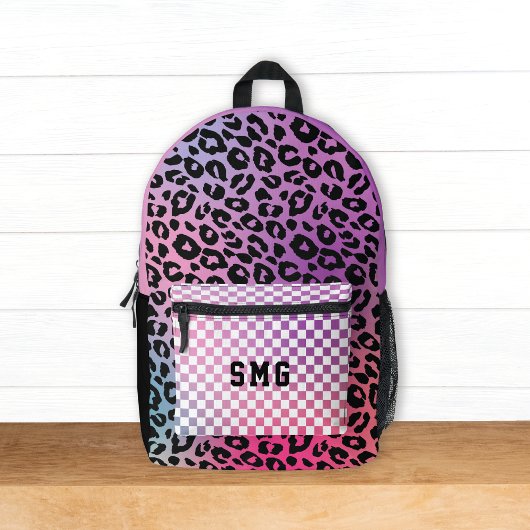 Modern Roze Trendy Patroon Monogram Initialen Kind Bedrukte Rugzak