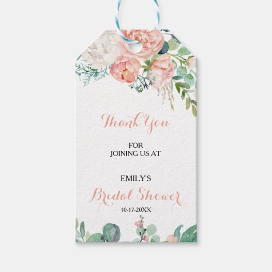 Modern Roze Tropisch Floral Vrijgezellenfeest Cadeaulabel (Voorkant)