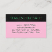 Modern roze tropisch lef binnenshuis gekroonde Pla Visitekaartje (Achterkant)