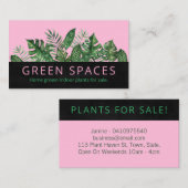 Modern roze tropisch lef binnenshuis gekroonde Pla Visitekaartje (Voorkant / Achterkant)