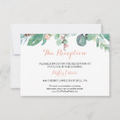 Modern Roze Tropische Bloemen Bruiloft Receptie Ka Kaart (Voorkant)