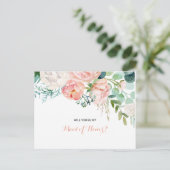 Modern Roze Tropische Floral gemaakt van eer Uitnodiging Briefkaart (Staand voorkant)
