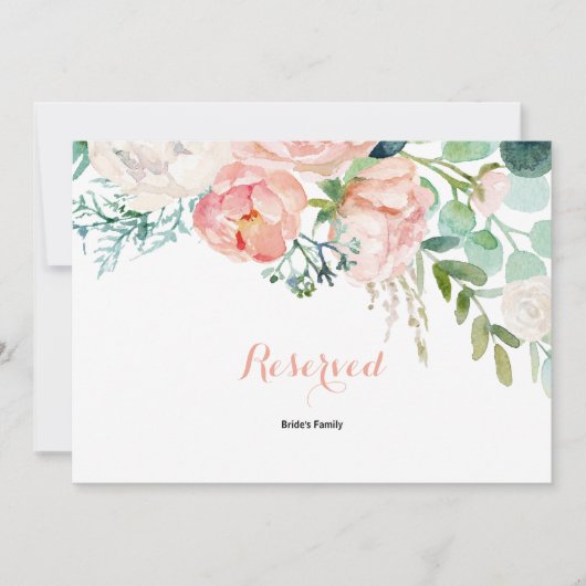 Modern Roze Tropische Floral Reserved Sign (Voorkant)