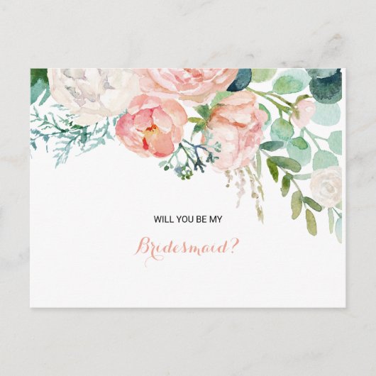 Modern Roze Tropische Floral Uitnodiging Briefkaart (Voorkant)