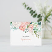 Modern Roze Tropische Floral Uitnodiging Briefkaart (Staand voorkant)
