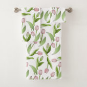 Modern roze Tulip Bad Handdoek (Insitu)