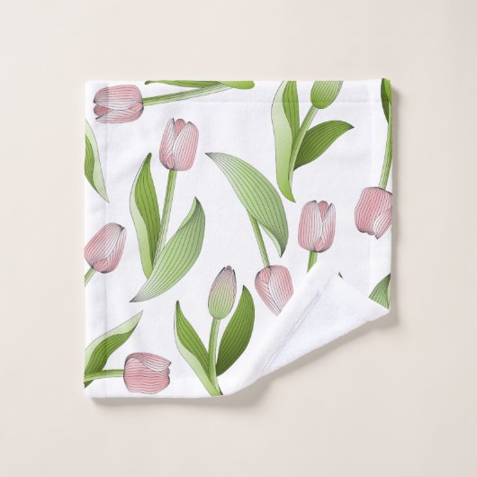 Modern roze Tulip Bad Handdoek (Wasdoekje)