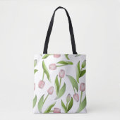 Modern roze Tulip Tote Bag (Voorkant)