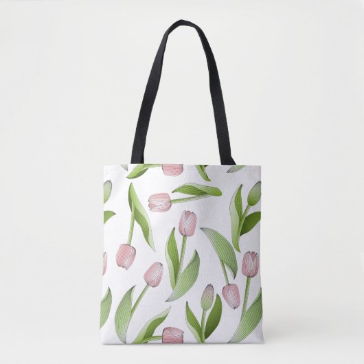 Modern roze Tulip Tote Bag (Voorkant)