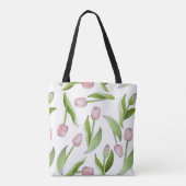 Modern roze Tulip Tote Bag (Achterkant)