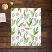 Modern roze tulp bloemmotief fleece deken