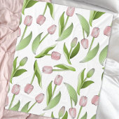 Modern roze tulp bloemmotief fleece deken