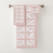 Modern Roze UK Union Jack Flag Patroon Bad Handdoek (Insitu)