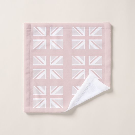 Modern Roze UK Union Jack Flag Patroon Bad Handdoek (Wasdoekje)