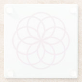 Modern roze ventilator Mandala Glazen Onderzetter (Achterkant)