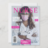 Modern Roze verpleegkundig magazine afstuderen fot Kaart (Voorkant)