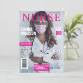Modern Roze verpleegkundig magazine afstuderen fot Kaart (Staand voorkant)