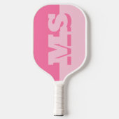 Modern Roze Vet Initiaal Monogram Pickleball Paddle (Achterkant)