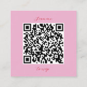Modern roze vet rood QR code bruiloft Informatiekaartje (Achterkant)