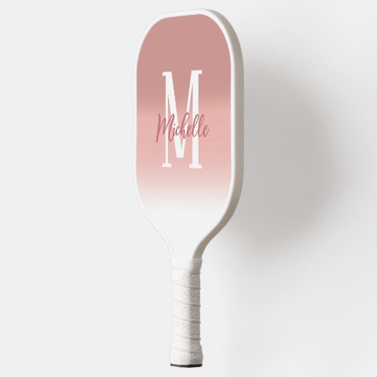 Modern roze vetmonogram pickleball paddle (Links)