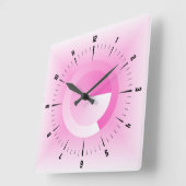 Modern roze vierkante klok (Hoek)