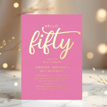 Modern Roze Vijftig en Fabulous 50ste verjaardag G