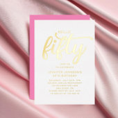 Modern Roze Vijftig en Fabulous 50ste verjaardag G Folie Uitnodiging