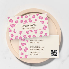 Modern Roze Visagist Bedrijfskaart Visitekaartje