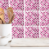 Modern roze visgraatpatroon tegeltje