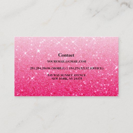 Modern roze Visitekaartje (Achterkant)