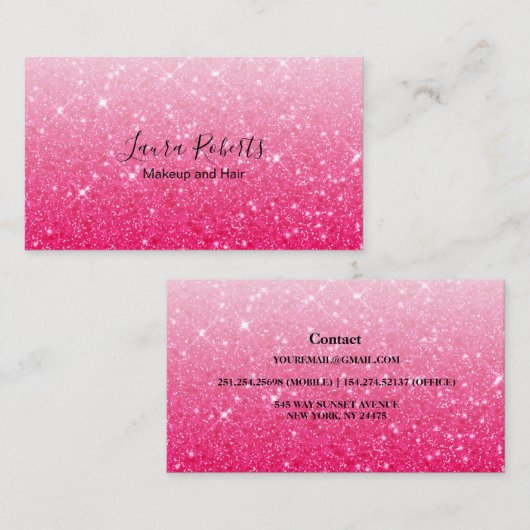 Modern roze Visitekaartje (Voorkant / Achterkant)