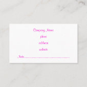 Modern roze Visitekaartje (Achterkant)