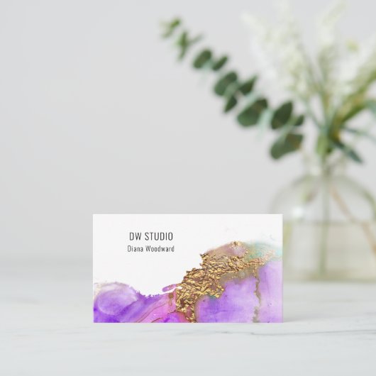 Modern roze Visitekaartje (Staand voorkant)