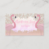 Modern Roze Visitekaartje met reserveflamingo (Voorkant)