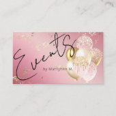 Modern Roze Visitekaartje van de ballonnen van Gli (Voorkant)