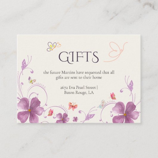 Modern roze vlinders Vrijgezellenfeest Informatiekaartje (Voorkant)