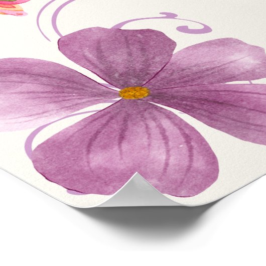 Modern roze vlinders Vrijgezellenfeest welkomstbor Poster (Hoek)