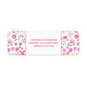 Modern Roze Vloer Boho Return Address Etiket (Voorkant)