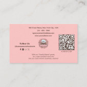Modern Roze Voeg foto's en Monogram Bakkerij QR-co Visitekaartje (Achterkant)