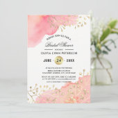 Modern Roze | Vrijgezellenfeest perzikWaterverf Kaart (Staand voorkant)